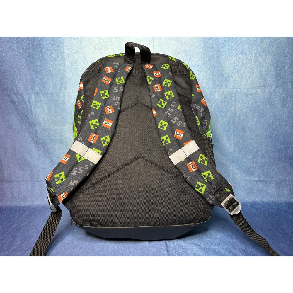 Minecraft Light Up 17" Creeper Backpack Flashing Lights TNT w/ Creeper Lunch Bag - Picture 6 of 17